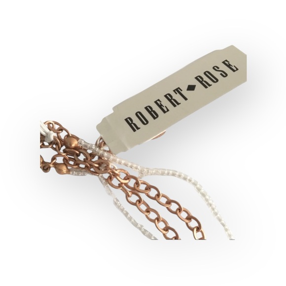 new Robert Rose ✲ Polished Agate Slab Statement Necklace ✲ Rose Gold Link Chain - Picture 7 of 16